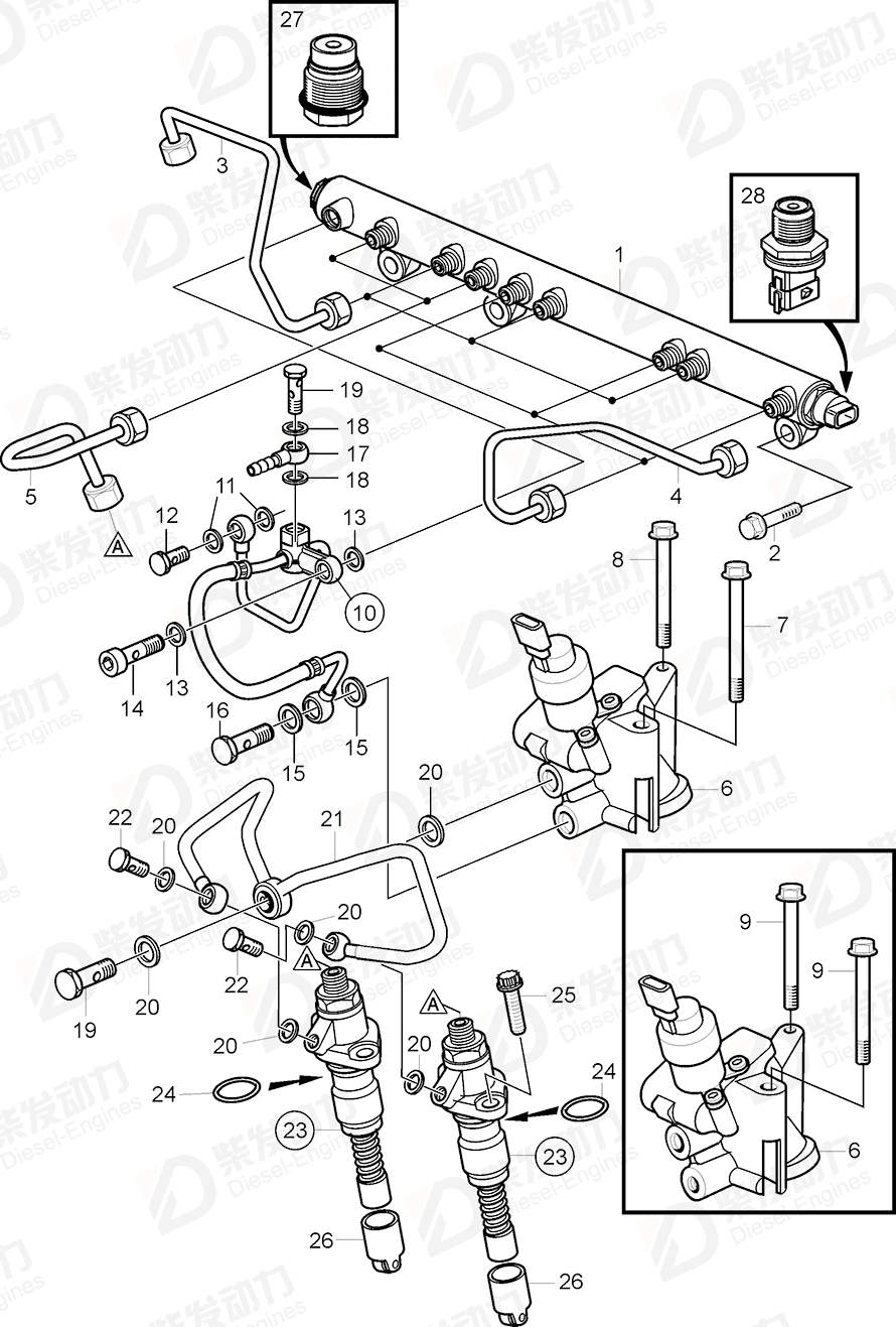 VOLVO Fuel regulator 21060258 Drawing